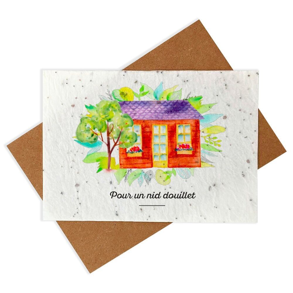 Plantable card - Housewarming - Flowery house