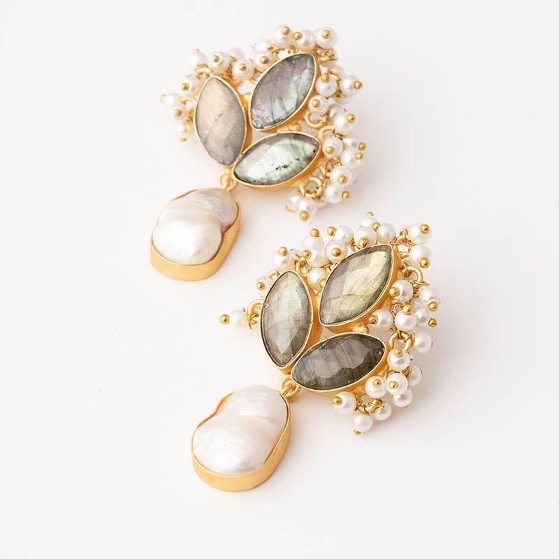 Orecchini Ciro Ed. Labradorite e perle limitate