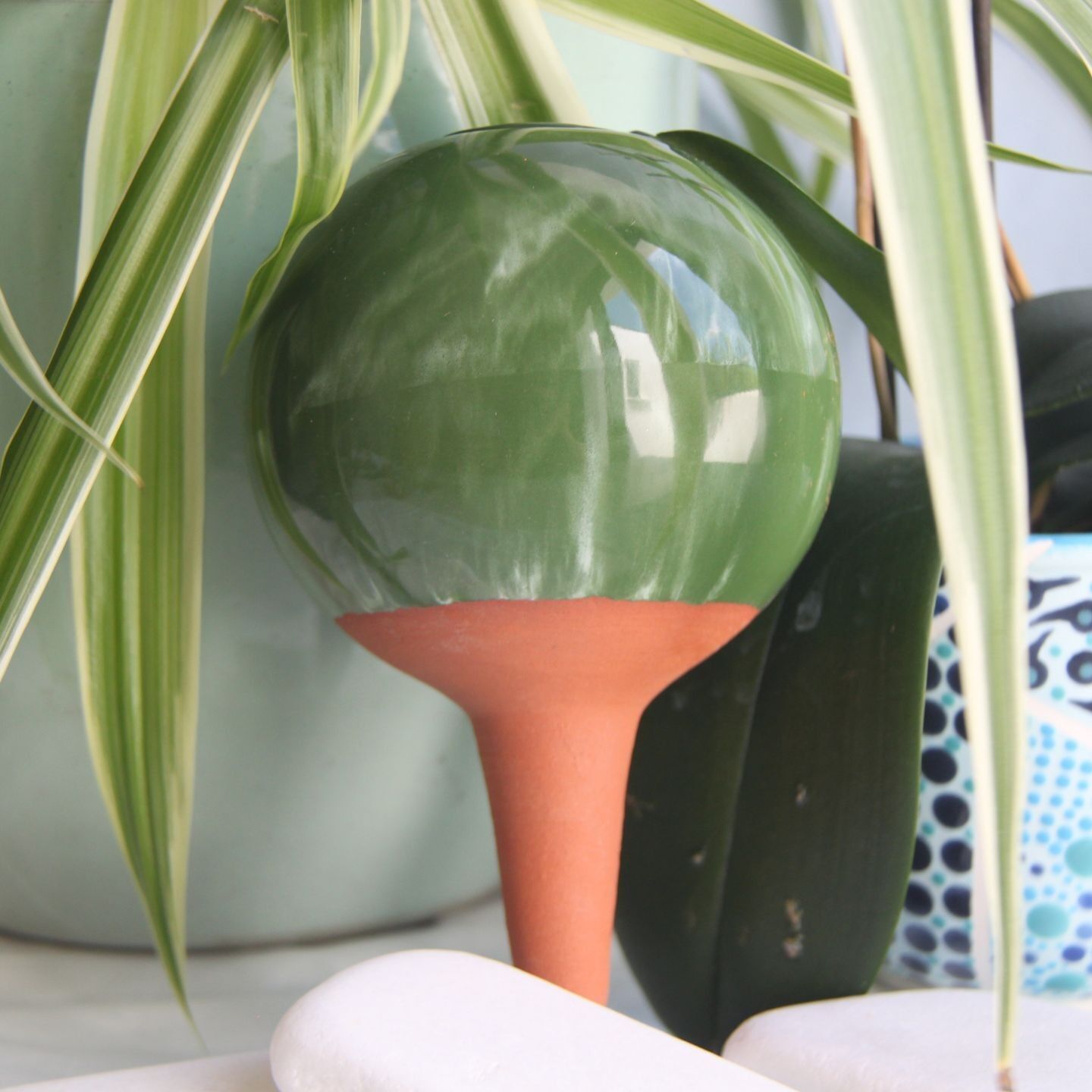 Fioriera in marmo schiuma verde Ollas - 40cl