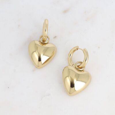 Orecchini a cerchio: anello spesso e cuore liscio e brillante
