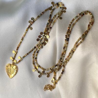 Green garnet sautoir necklace - Keya (SETH13)