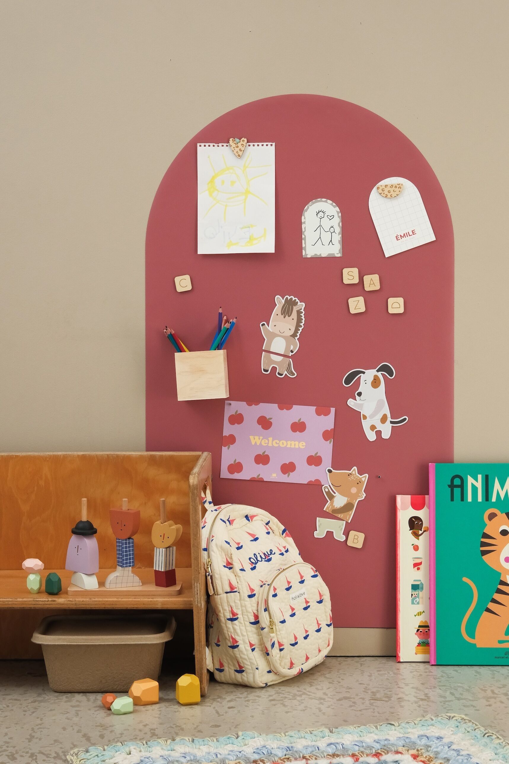 Tableau magnétique Arche coloré – 1mx58cm