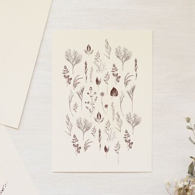 Tarjeta de flores • Jardin Empreintes • A6 (sobre incluido) - papelería artesanal
