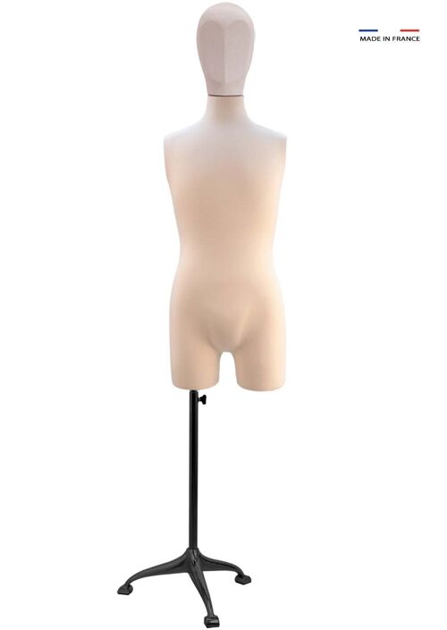 Torso masculin classique avec tête en jersey beige - KIT n°27