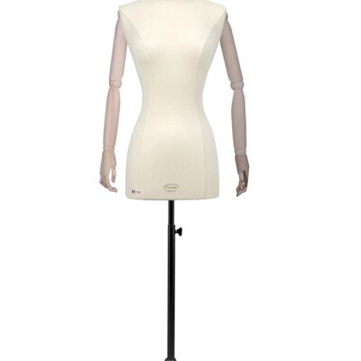 Busto largo completo de costura femenina en jersey beige con brazos de madera - KIT n°7
