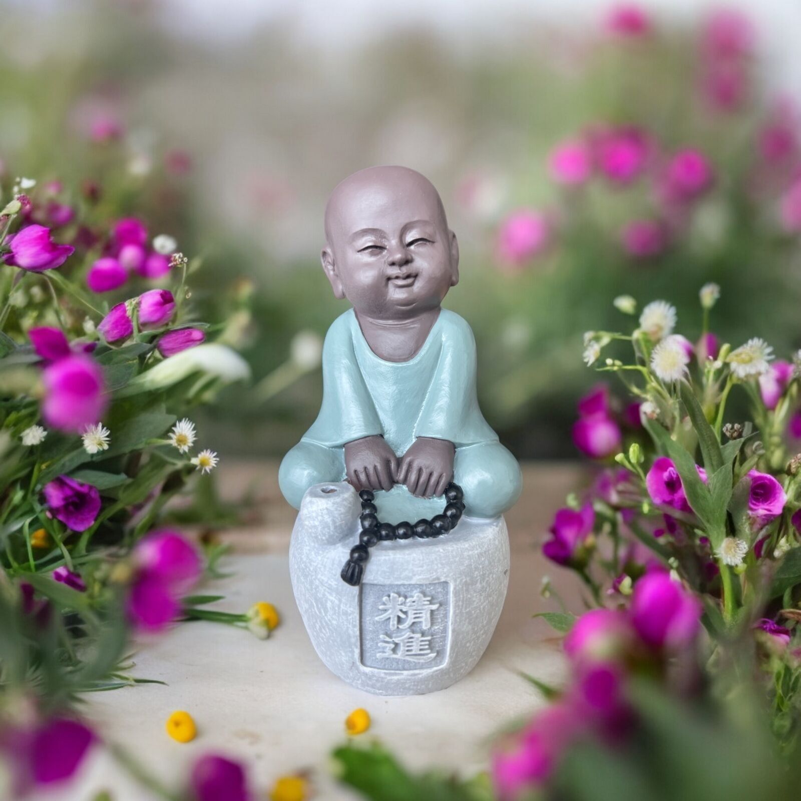 Porta incenso con progressione della statua del Buddha - Serenità del bonzo - Atmosfera Zen e rilassante - Realizzato a mano - Calligrafia FengShui - Idea regalo per ogni occasione