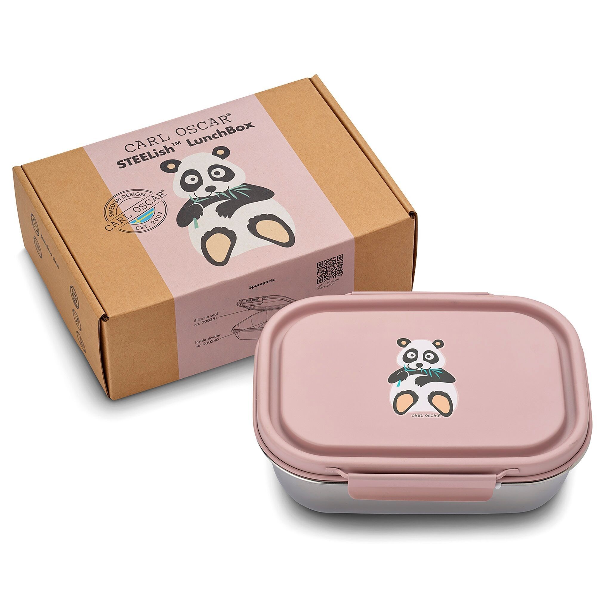 STEELish™ Lunchbox-Rosa-Panda (15 pezzi)