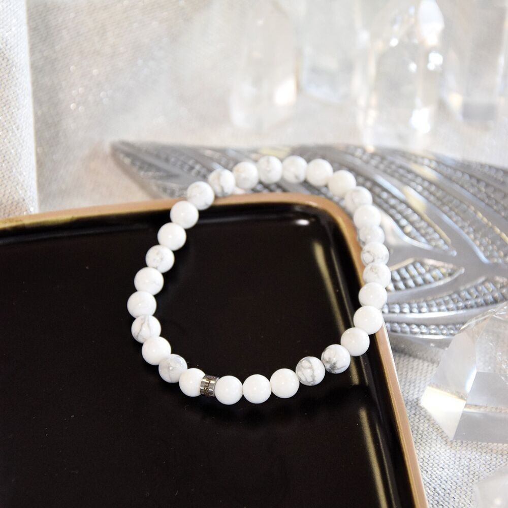 Bracciale In Magnesite Perline Tonde 6 mm