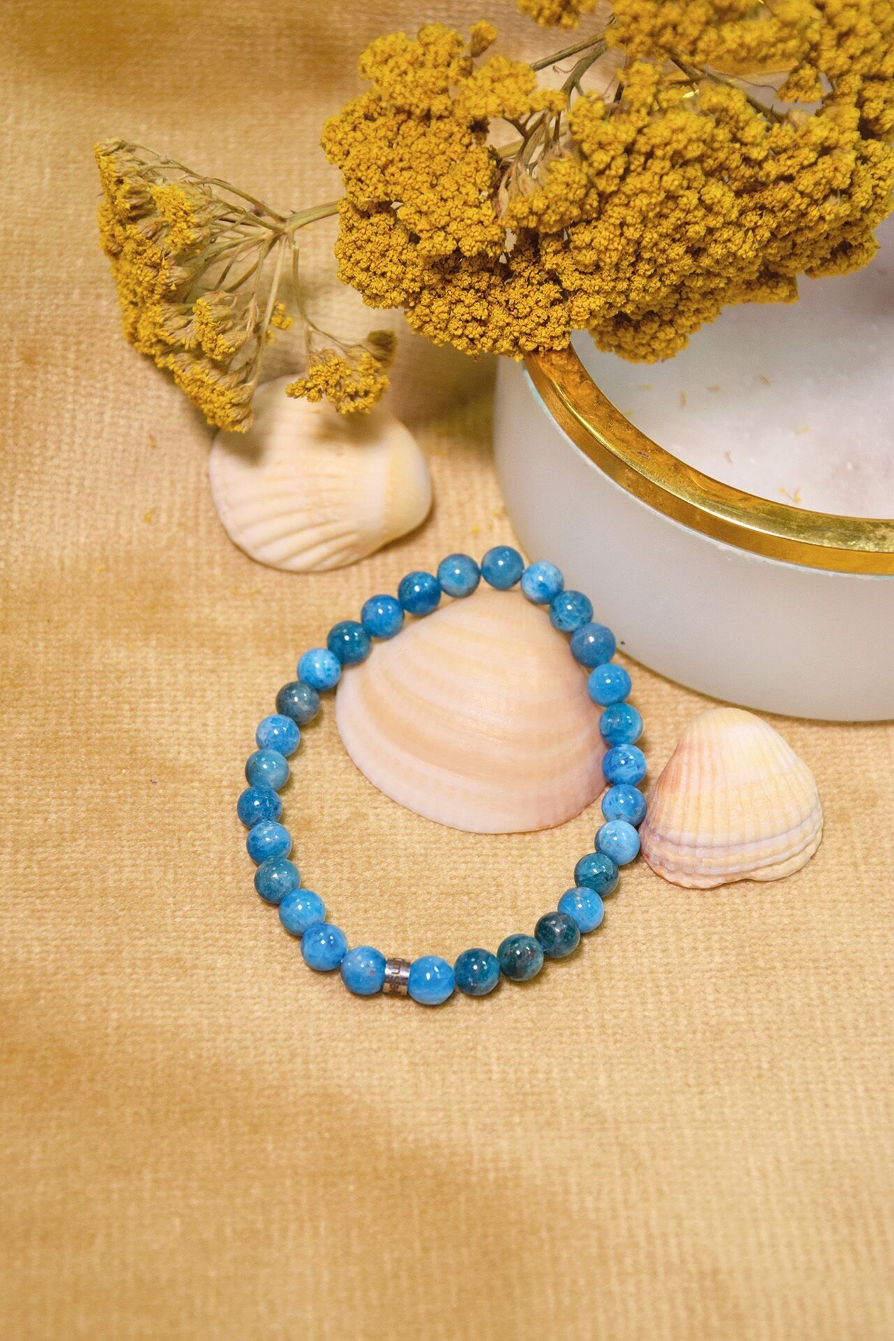 Bracciale In Apatite Perline Tonde 6 mm