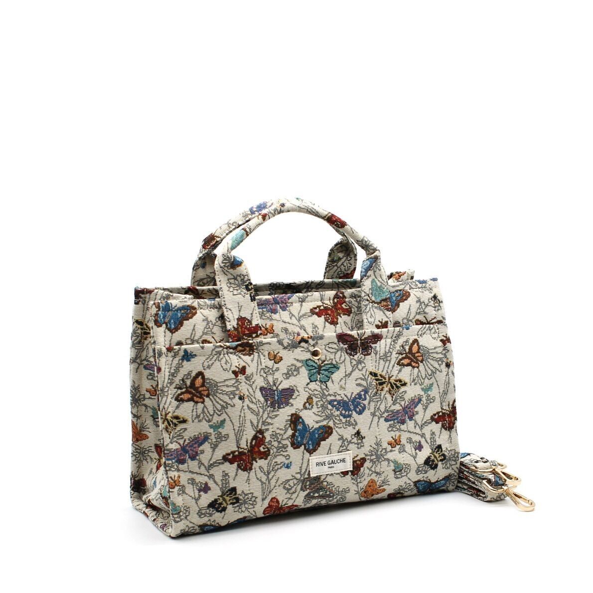 BUTTERFLIES Borsa tote con stampa floreale