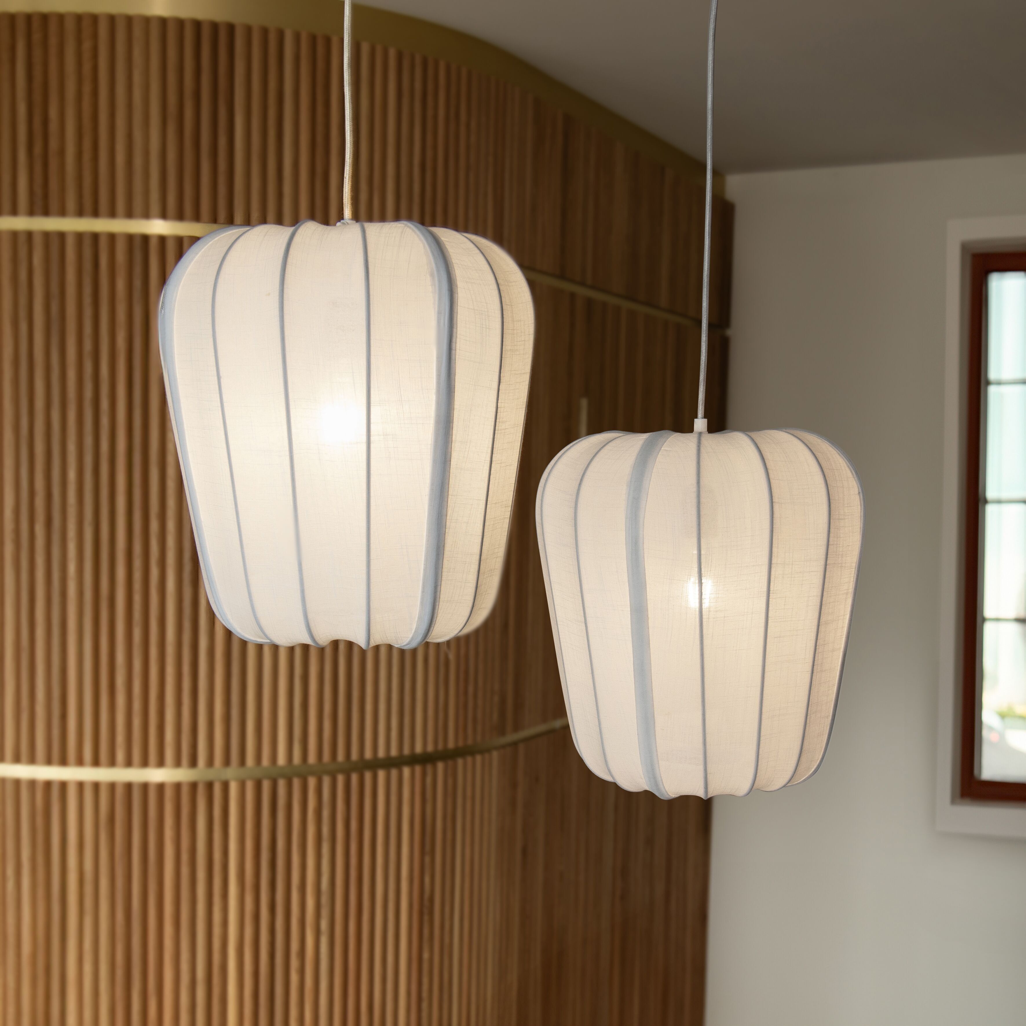 Suspension in cotton thread and white metal d34xht33cm ALBA