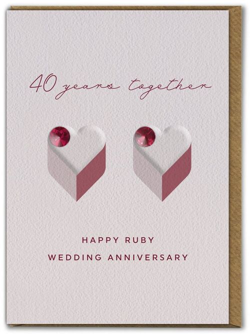 40th Anniversary Greetings Card - Ruby Wedding Anniversary
