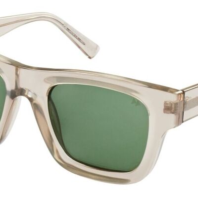 FM Core Classic - Monture grise avec fil central argenté et verres vert olive polarisés