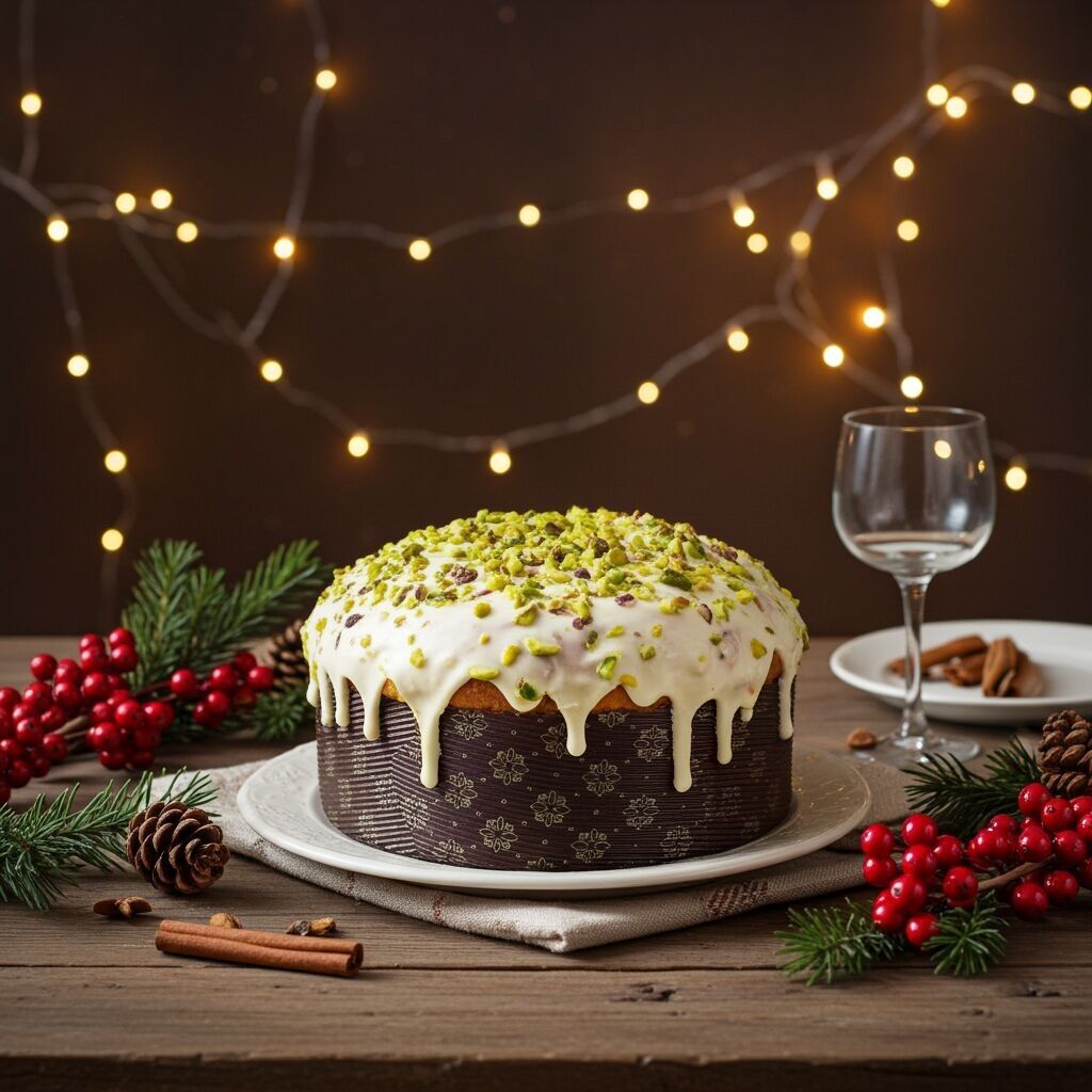 Panettone al pistacchio farcito da 1 kg- Natale - Christmas