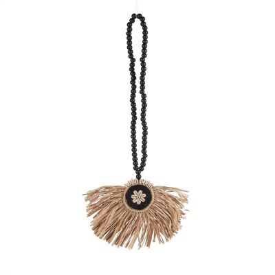 Le pompon en raphia Mahkota - Noir naturel