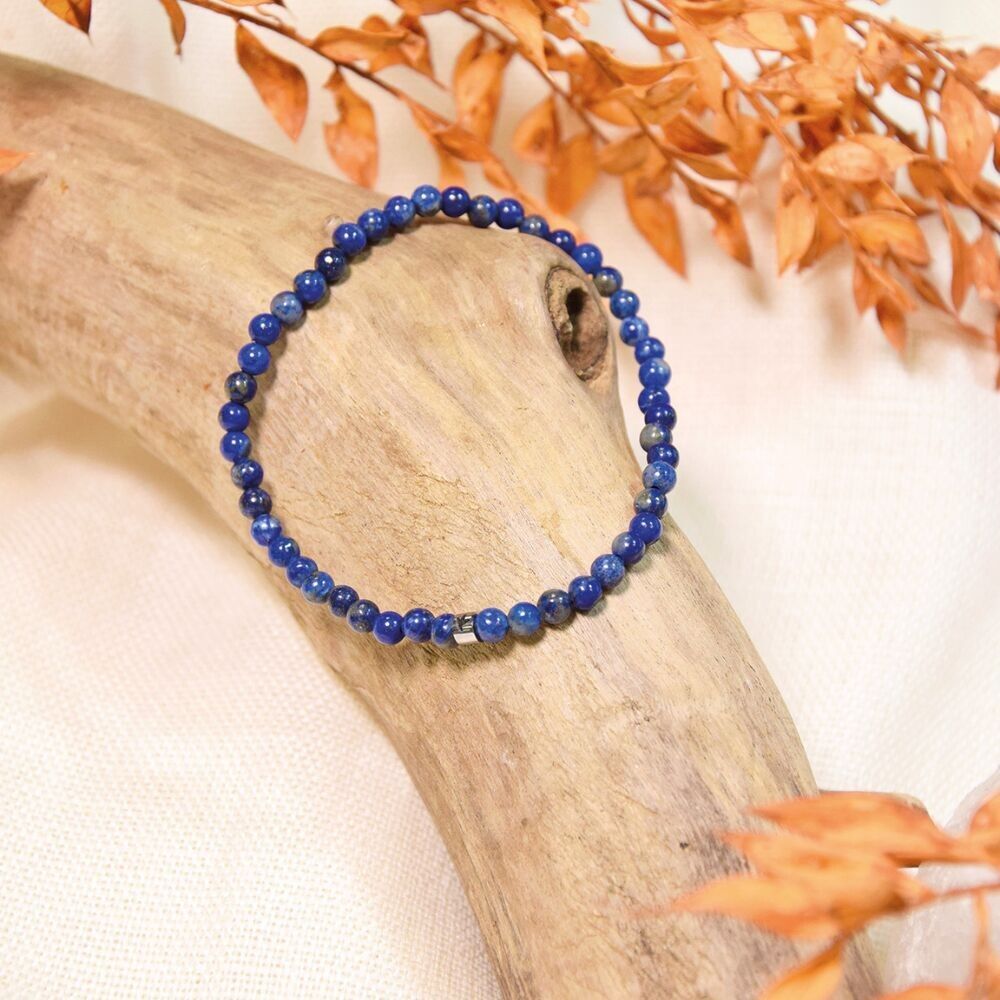 Bracelet Lapis-Lazuli Perles rondes 4 mm