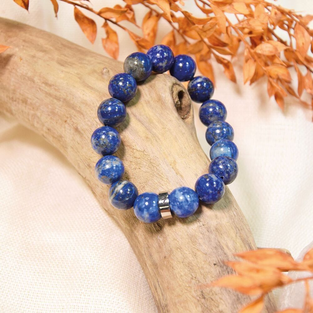 Bracelet Lapis-Lazuli Perles rondes 10 mm