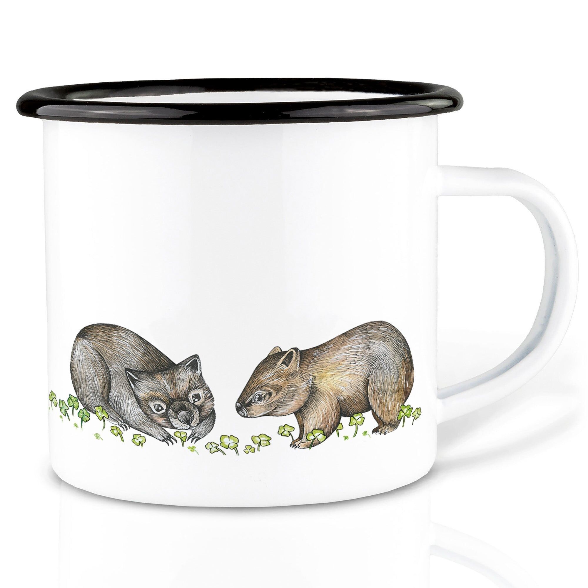 Enamel Mug – Wombats in Clover