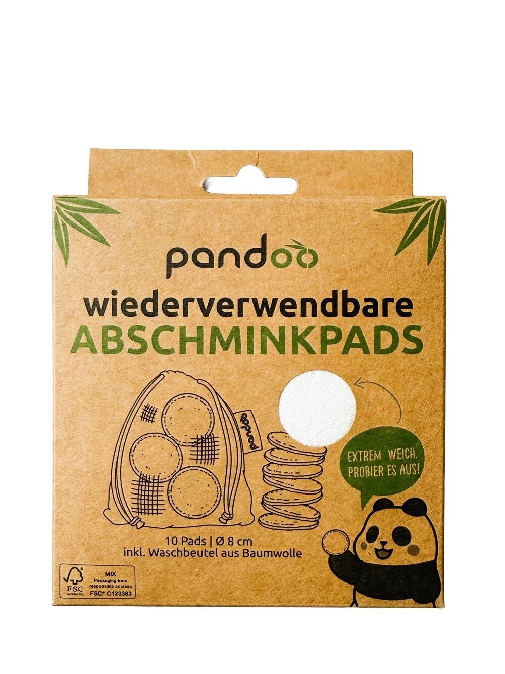 Discos desmaquillantes reutilizables, 10 unidades | Menta y verde | Bambú y algodón | incl. Bolsa de lavado