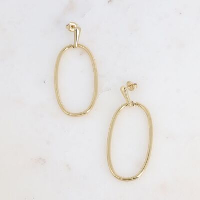 Pendientes colgantes - tallo y anillo colgante ovalado