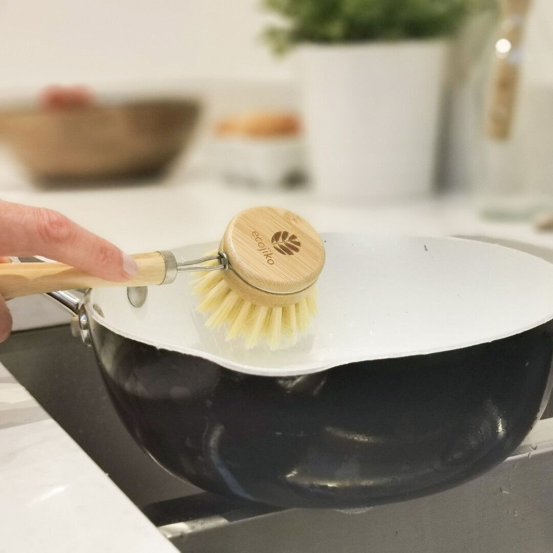 Pumpkin Design Dish Brush with Replaceable Head | Natural Washing Up Brush