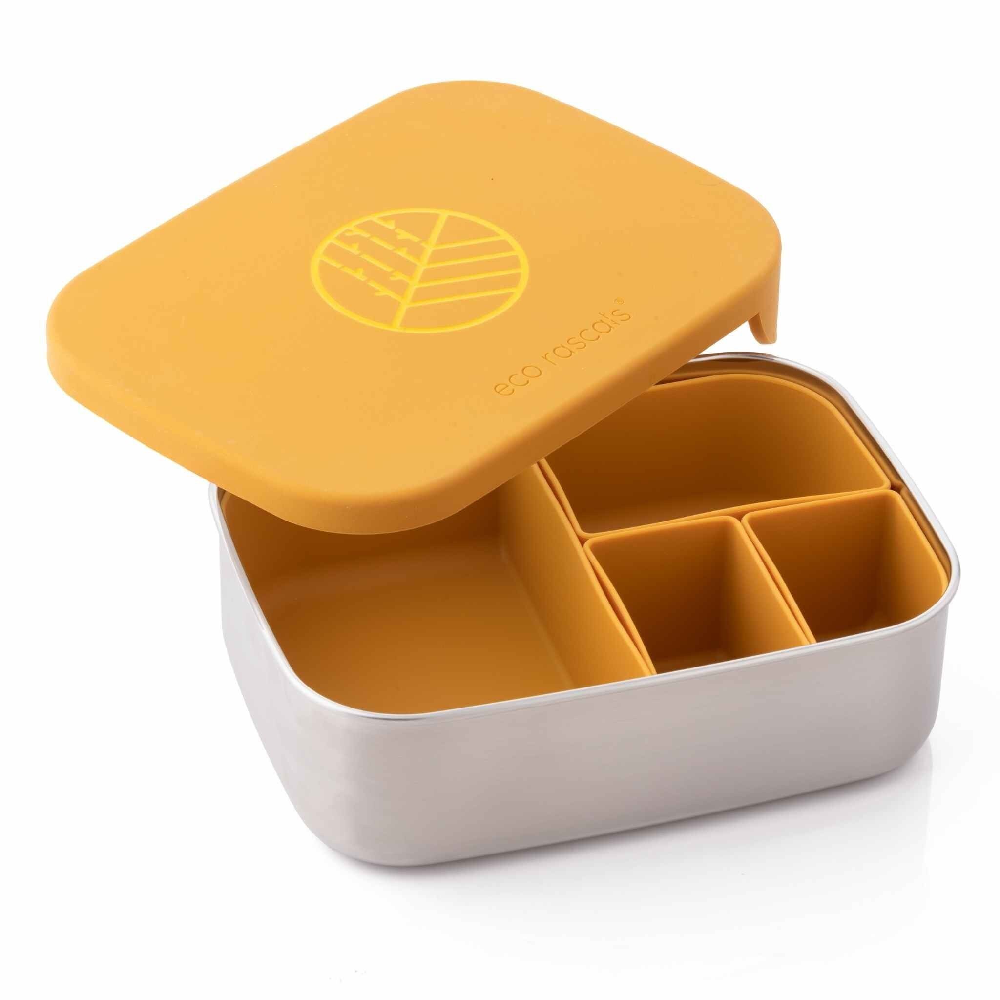 Lunchbox in acciaio inossidabile con organizzatori - senape