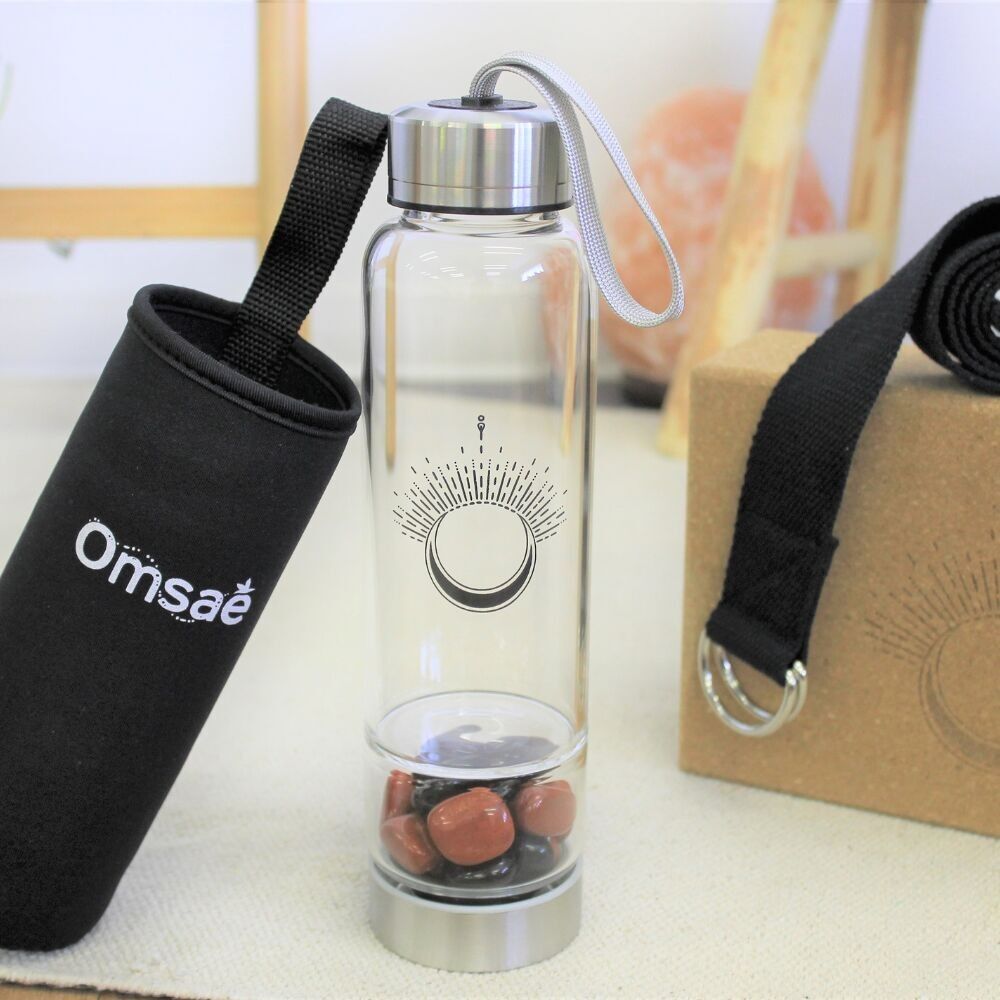 Bottiglia in vetro Pietre vitalità burattate