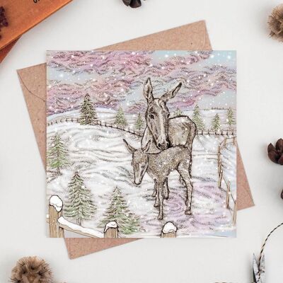 Little Donkeys Christmas Card
