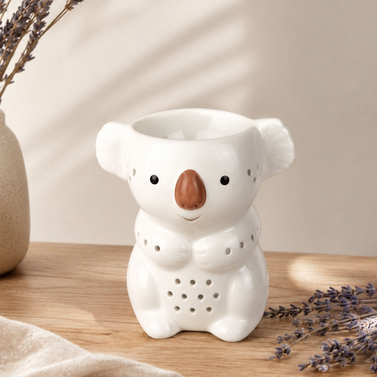 Koko Ceramic Perfume Burner - Scented Atmosphere - Fun Craft Object - Easy Aromatherapy - Modern Scented Interior - Teddy Bear Decor - Koala Figurine