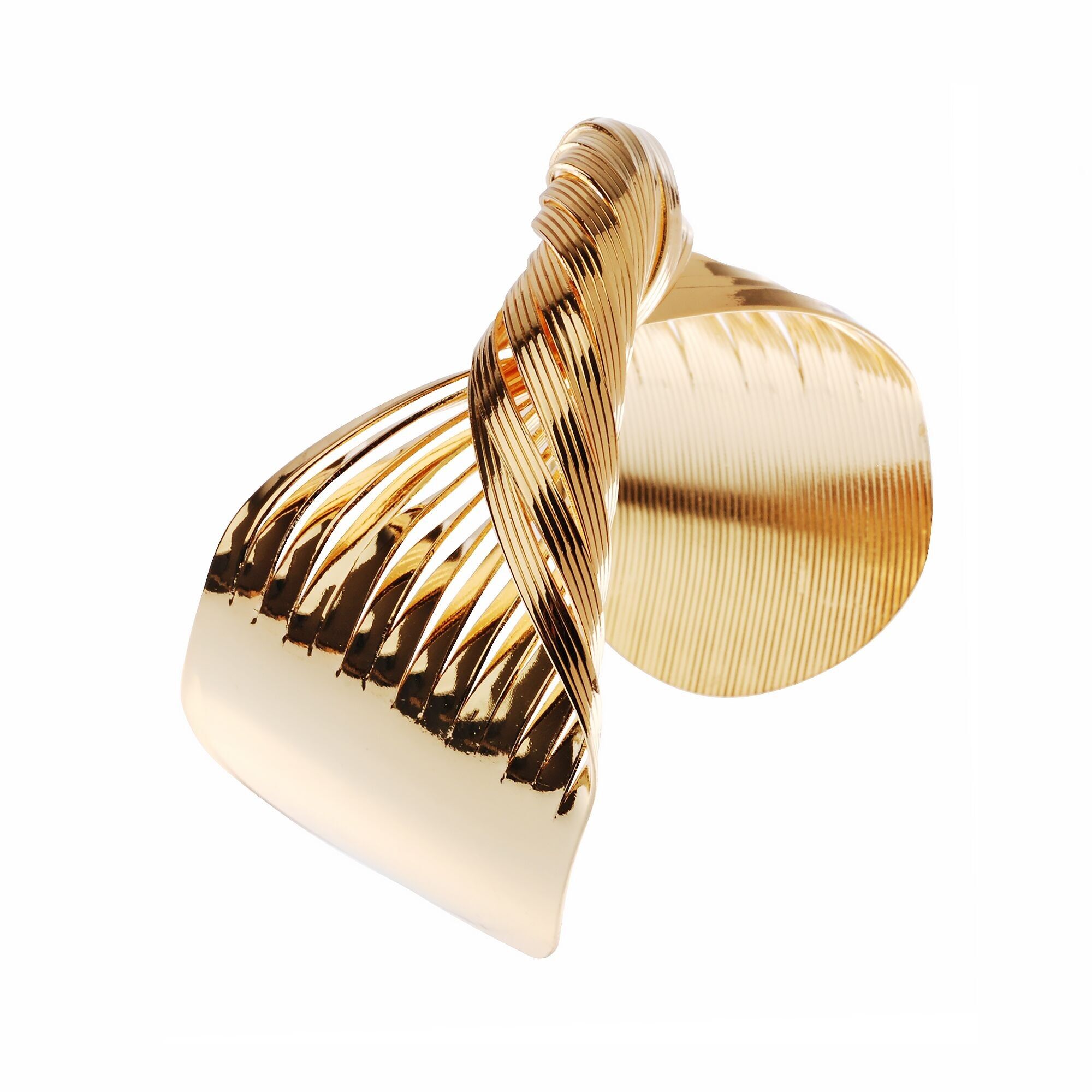 Elegante Manschette aus gedrehtem Metall mit raffinierter Textur