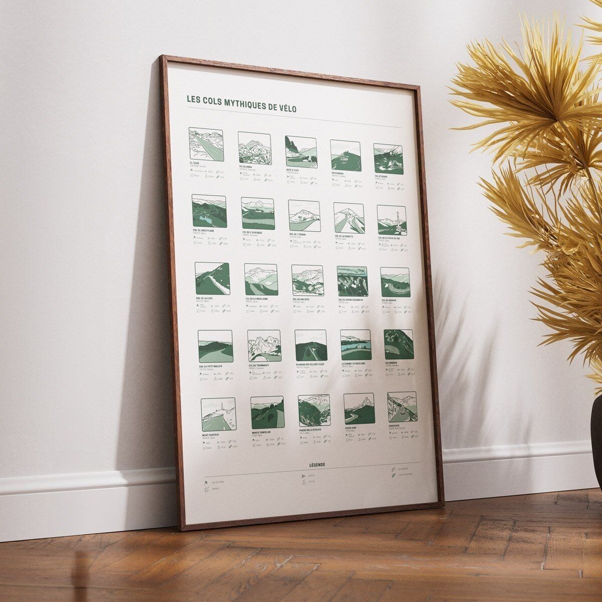 Manifesto dei leggendari passi ciclistici