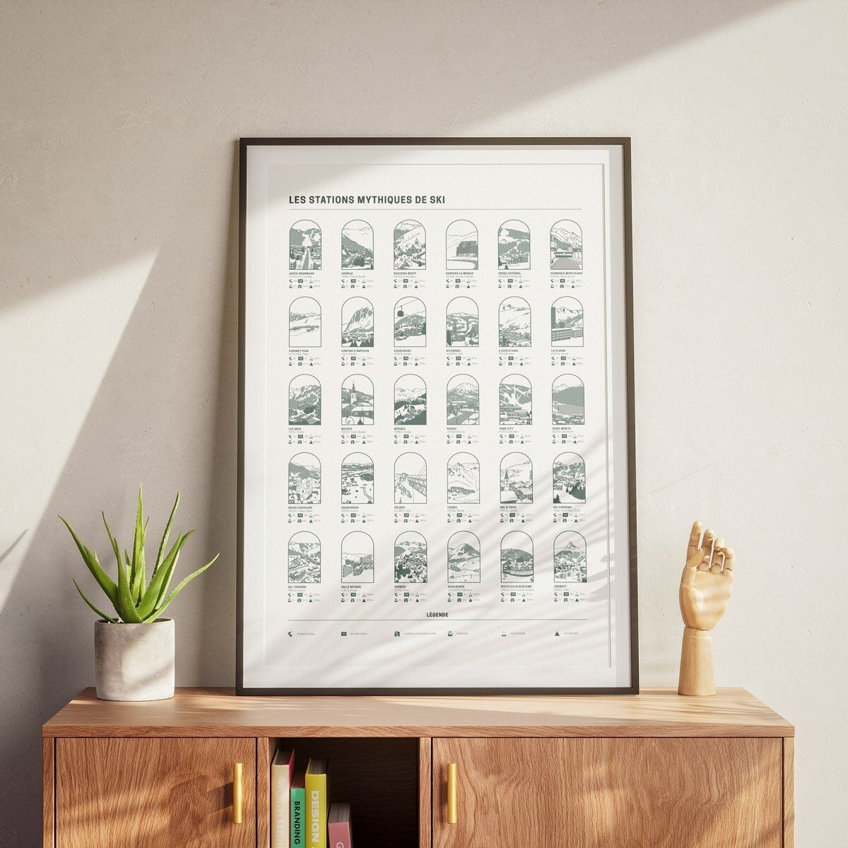 Manifesto delle leggendarie località sciistiche