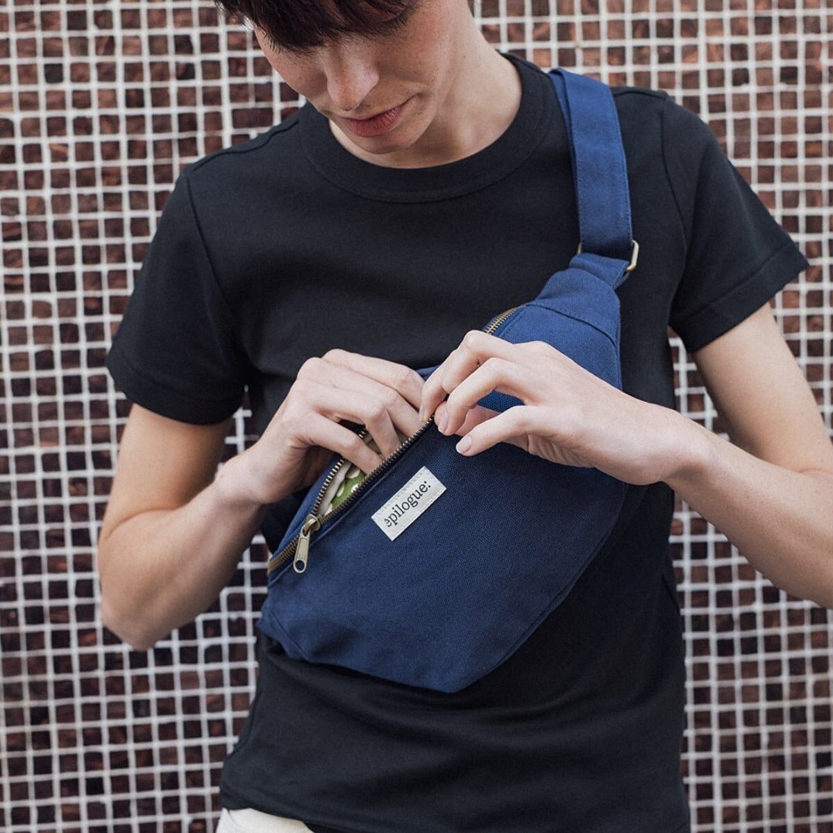 Marsupio in cotone - Blu