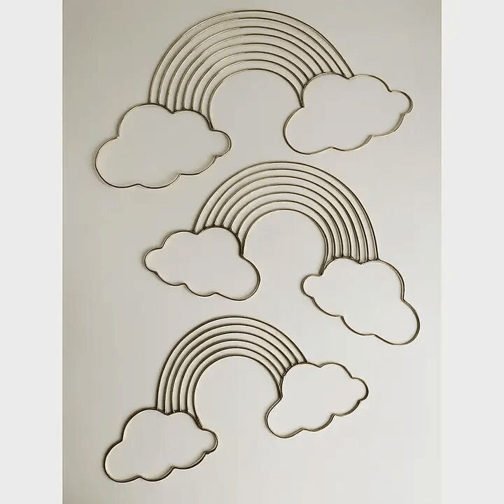 Décoration murale arc-en-ciel en laiton, fabriquée à la main | Accessoire de décoration artisanal marocain