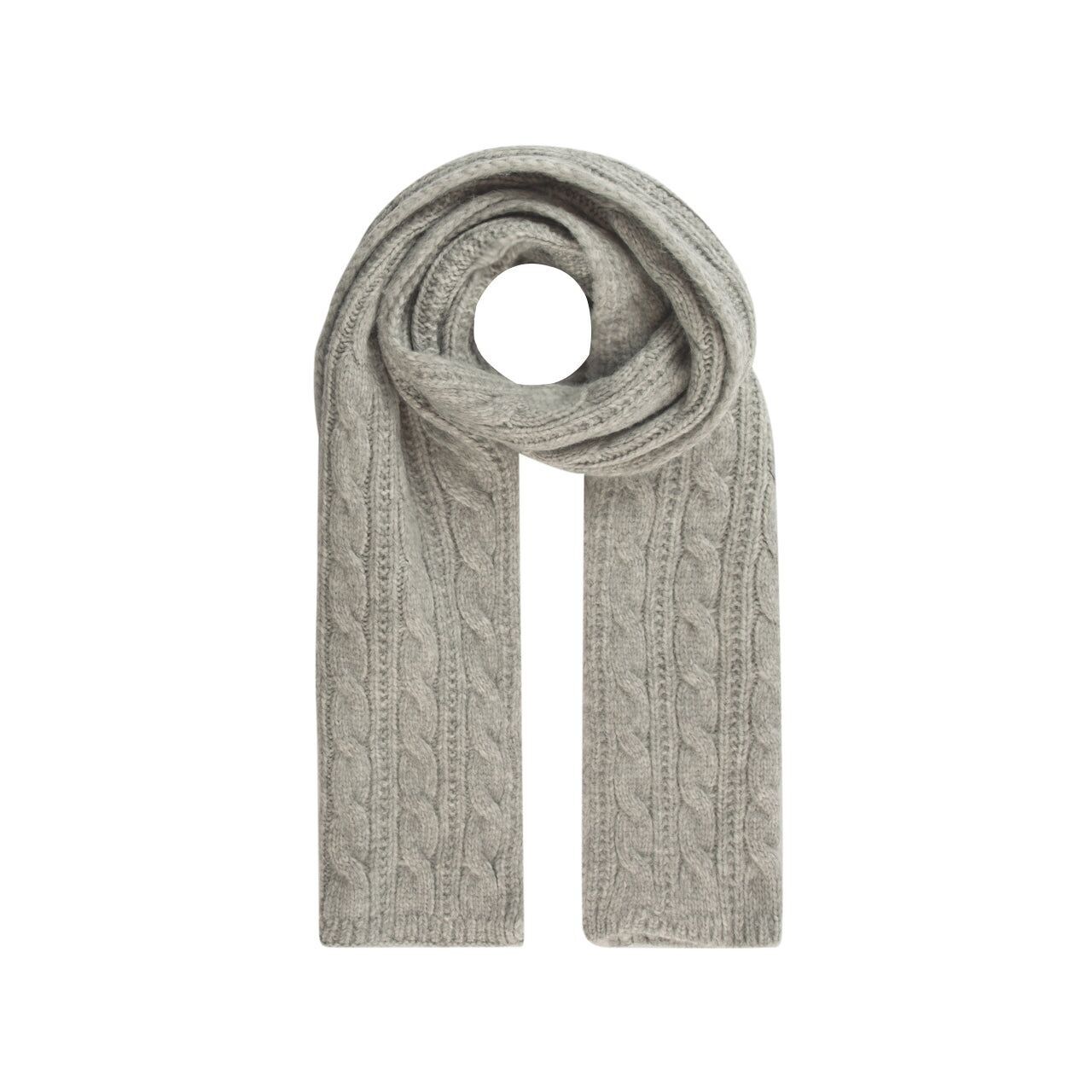 Sciarpa invernale da donna in maglia a trecce tinta unita