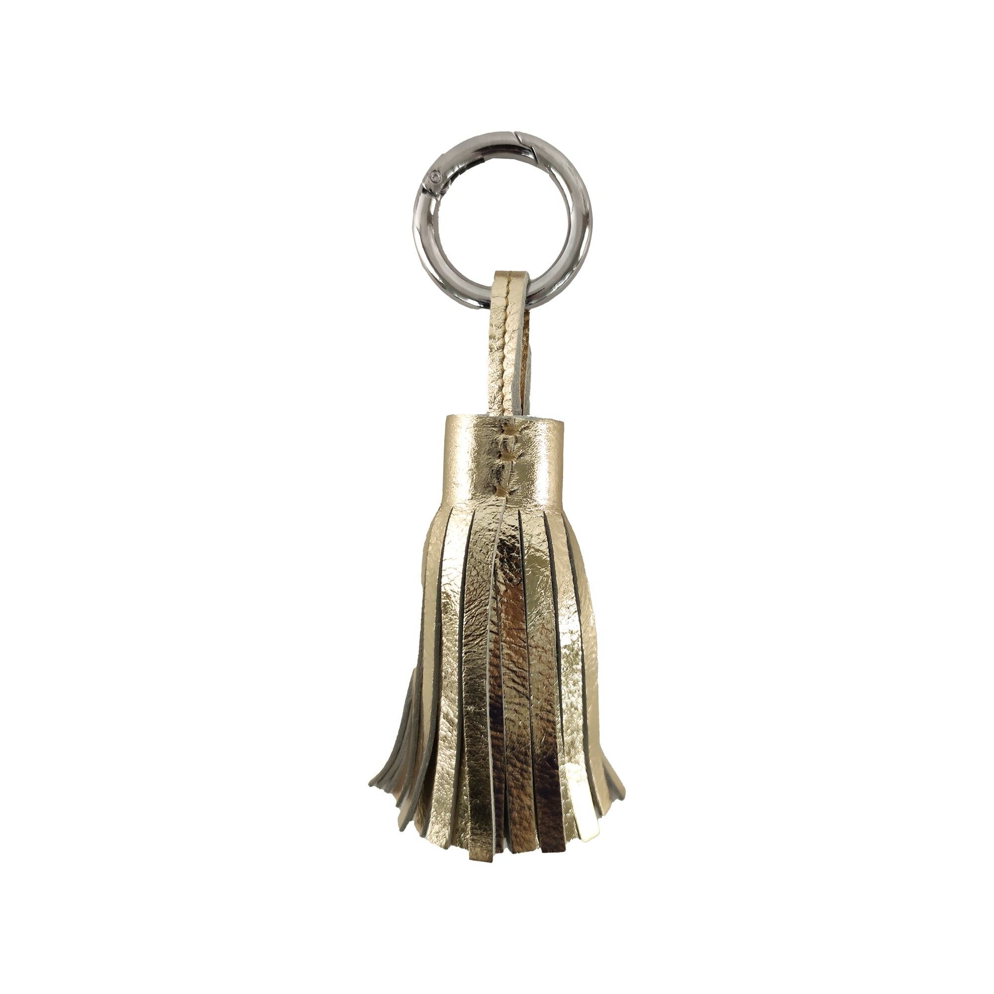 Stylish keychain made of genuine leather with tassel