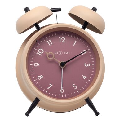Table Alarm Clock 12 x 14 x 6cm-Silent-Light-Metal-NeXtime "Golden Hour"