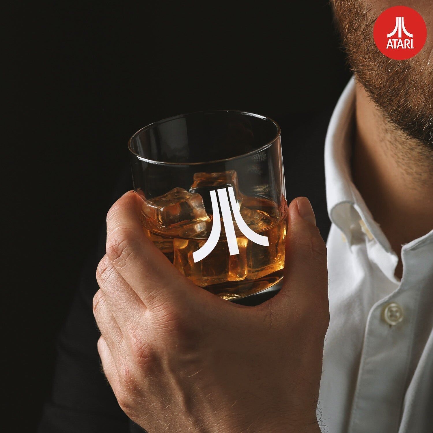 Official Atari CX-10 Controller Decanter Set with Action Button Whisky Glasses & CX78+ Games Controller Tray