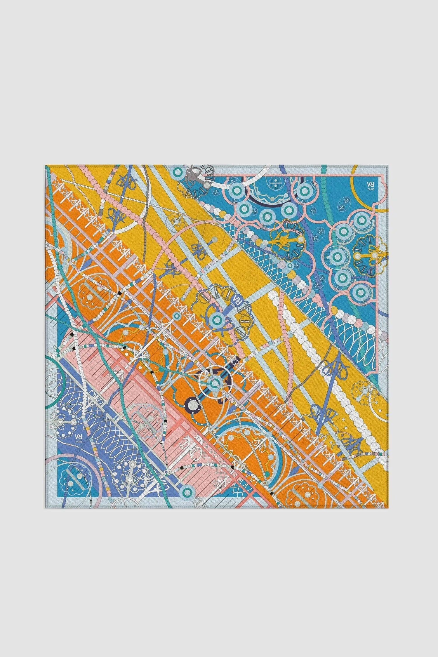 Quadrat 65 aus Seide „Die Schmuckschatulle“ mehrfarbig