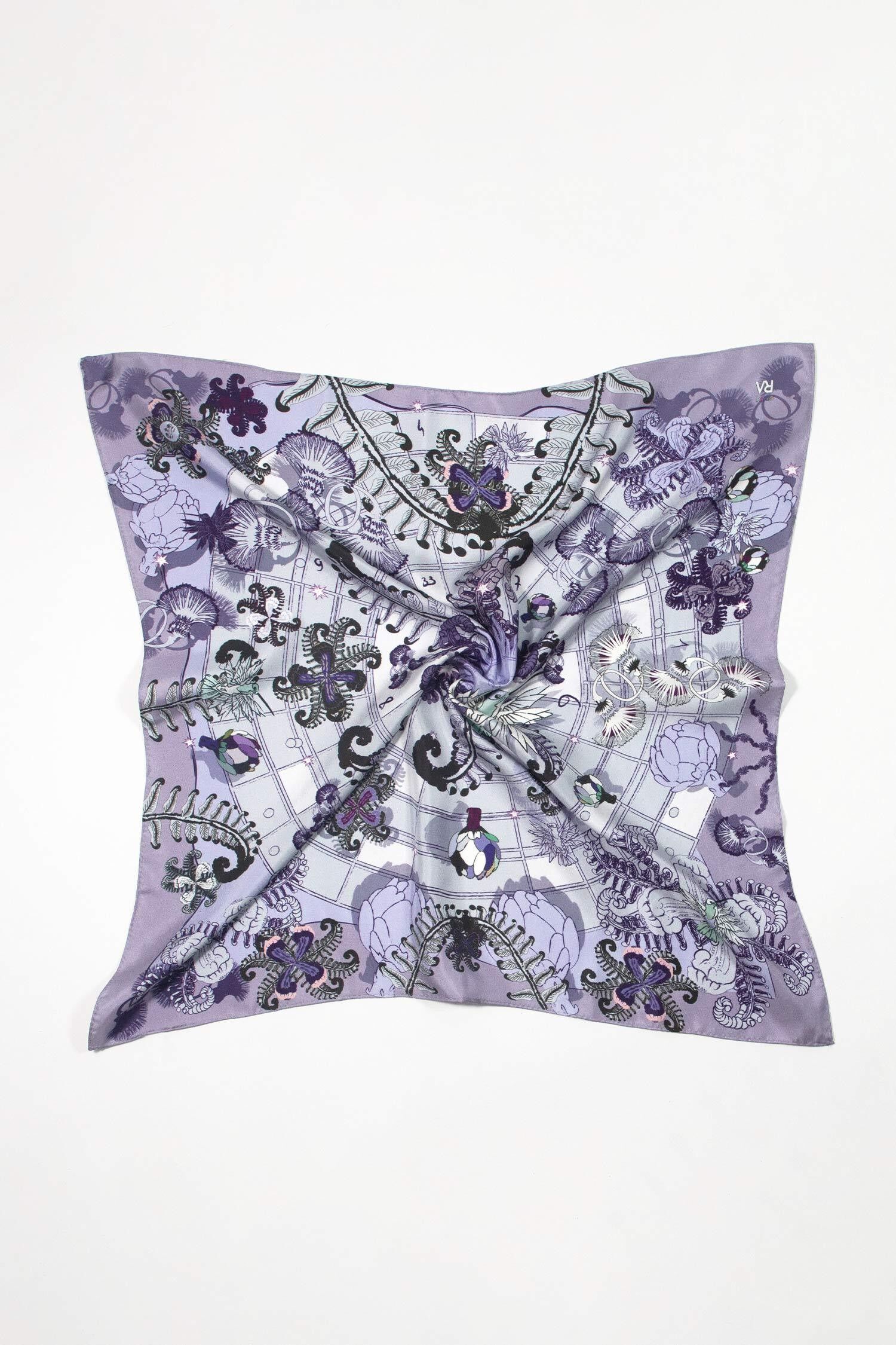 Quadro in seta 65 "Il ciclo" viola