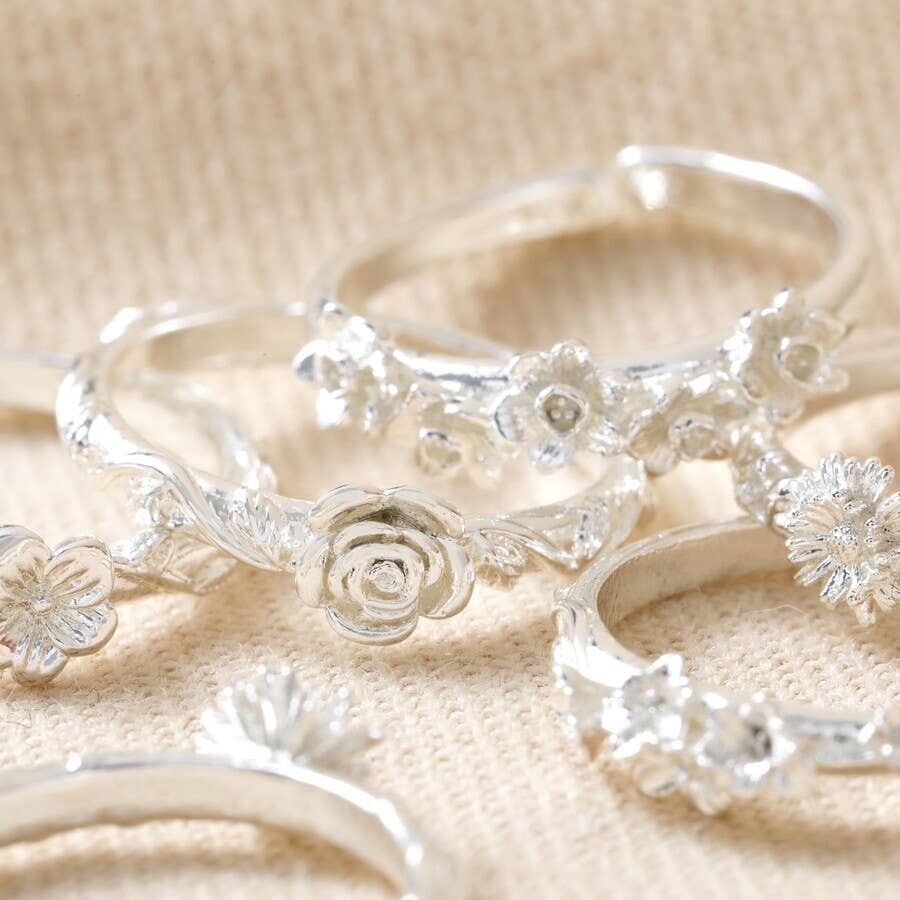 Anello fiore nascita marzo narciso argento