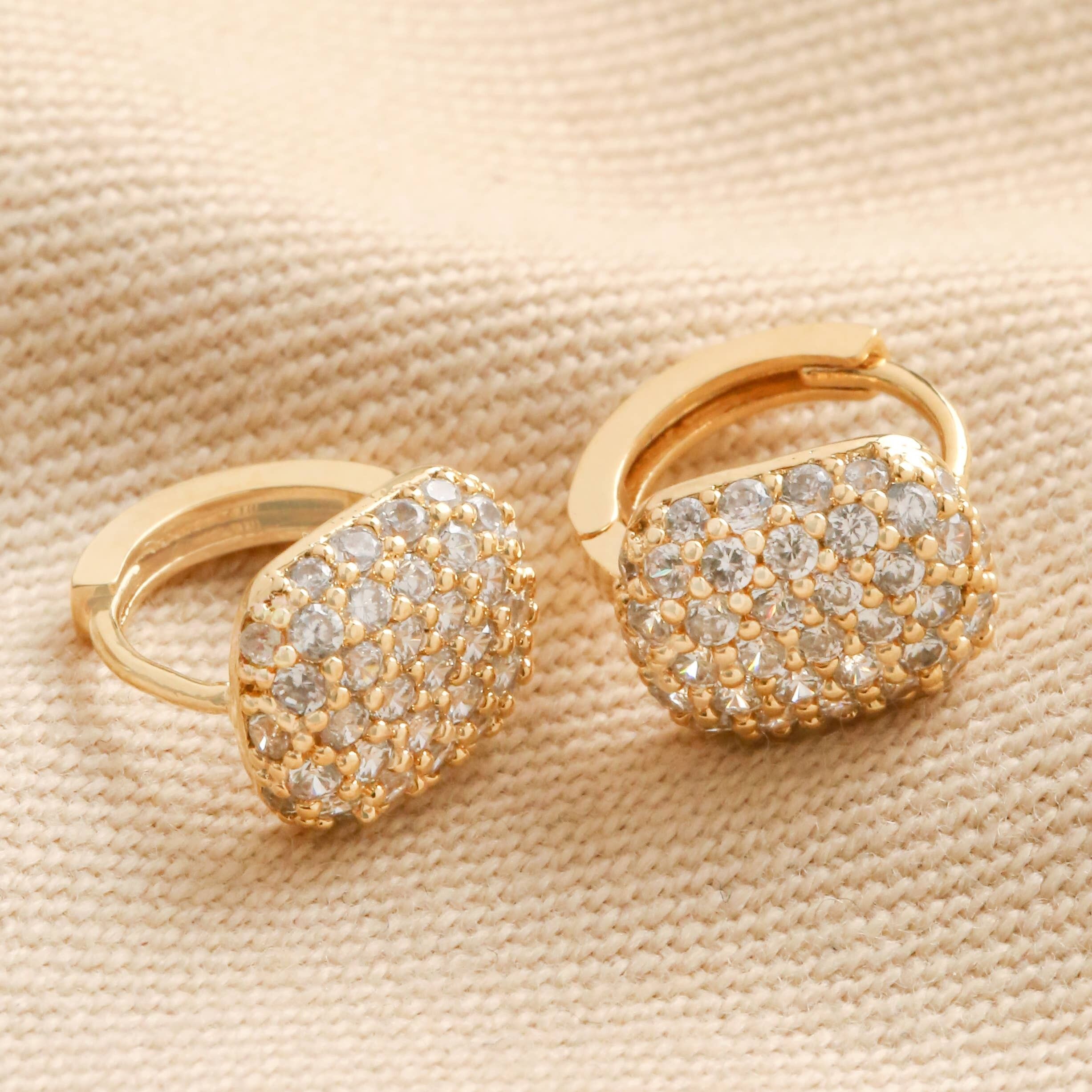 Orecchini quadrati Crystal Pave