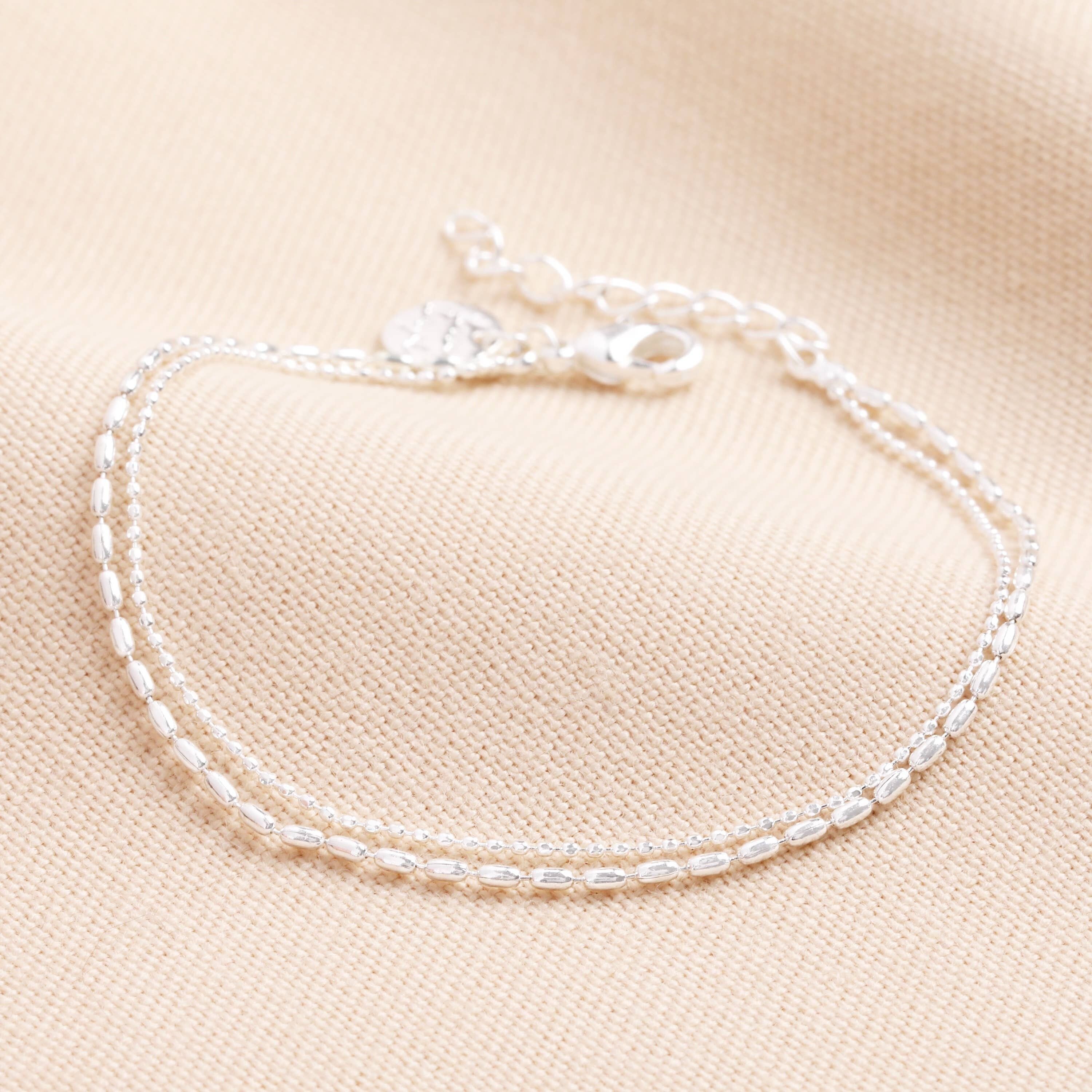 Bracciale a catena a doppio strato in argento