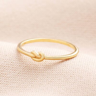 Anello in argento sterling con nodo in oro S/M