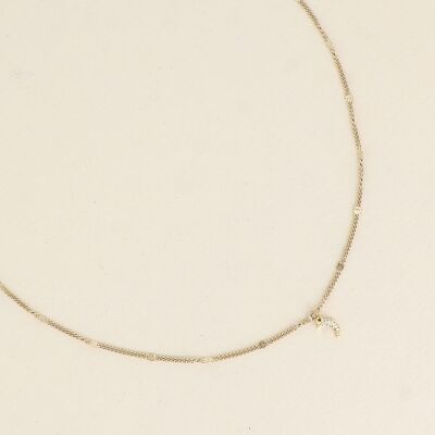 Collar - colgante de luna pequeña con óxidos de circonio