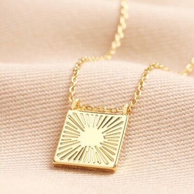 Collana con ciondolo quadrato Sunbeam in oro