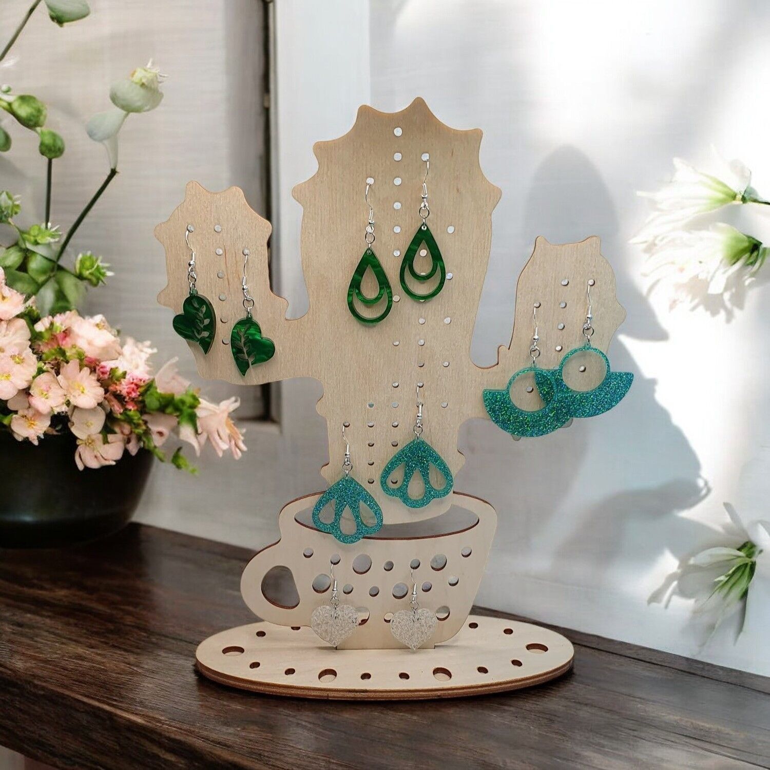 Porta gioielli in legno di cactus