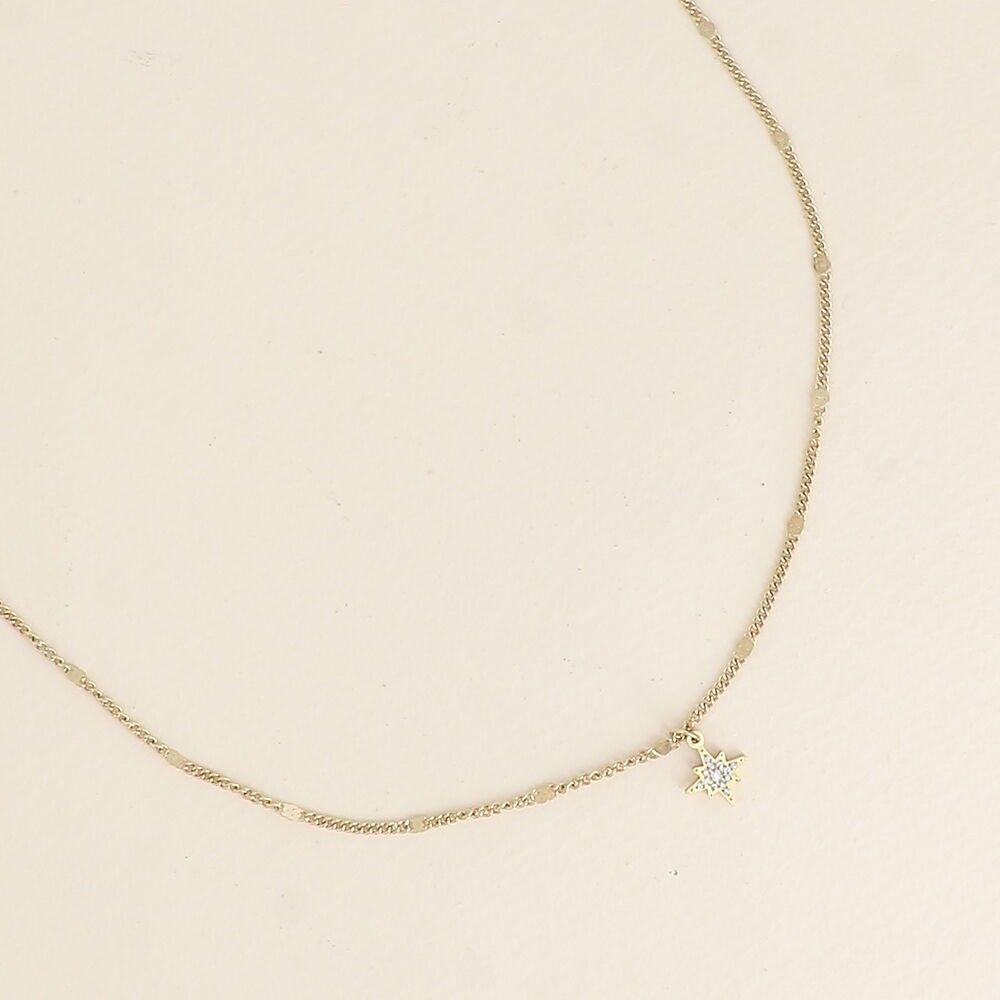 Halskette – kleiner Nordstern-Anhänger mit Zirkoniumoxiden