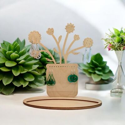 Porte-bijoux bois vase floral