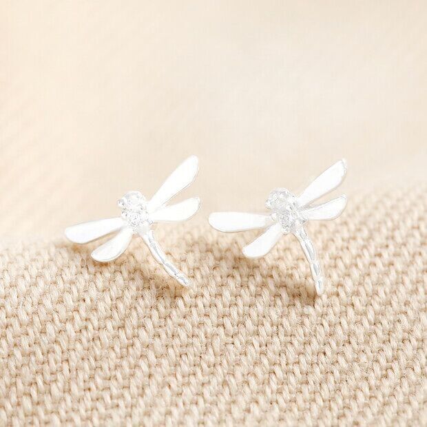 Boucles d'oreilles à tige en argent sterling en forme de libellule